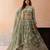 Seagreen- Tissue Beads & Sequins Embroidered Semi-Stitched Lehenga & Unstitched Blouse With Dupatta