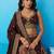Brown- Chinnon Silk Sequinned Thread & Zari Embroidered Semi-Stitched Lehenga & Unstitched Blouse With Dupatta