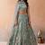 Green- Tissue Beads & Sequins Embroidered Semi-Stitched Lehenga & Unstitched Blouse With Dupatta