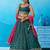 Teal- Cosmos Silk Beads & Sequins Embroidered Semi-Stitched Lehenga & Unstitched Blouse With Dupatta