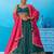 Teal- Cosmos Silk Beads & Sequins Embroidered Semi-Stitched Lehenga & Unstitched Blouse With Dupatta