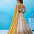Cream- Tissue Sequins Embroidered Multicolor Patch Work Semi-Stitched Lehenga & Unstitched Blouse With Dupatta