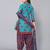 Unstitched printed cotton blend kurta & patiyala dress material with top, bottom & dupatta