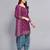 Unstitched printed cotton blend kurta & patiyala dress material with top, bottom & dupatta
