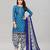 Unstitched printed cotton blend kurta & patiyala dress material with top, bottom & dupatta