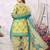 Unstitched printed cotton blend kurta & patiyala dress material with top, bottom & dupatta