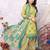 Unstitched printed cotton blend kurta & patiyala dress material with top, bottom & dupatta
