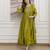 Green embroidered vichitra silk sequins work ethnic-kurtis
