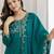 Sea-green embroidered vichitra silk sequins work ethnic-kurtis