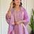 Dark-baby-pink embroidered chanderi sequins work ethnic-kurtis
