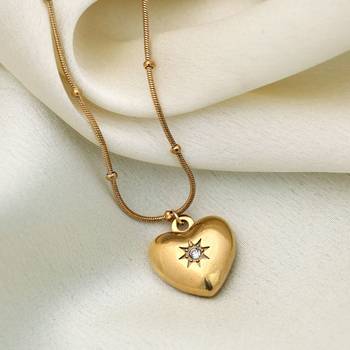Gold color stainless steel anti tarnish necklace 1