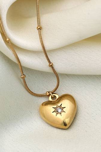 Gold color stainless steel anti tarnish necklace