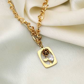 Gold color stainless steel anti tarnish necklace 1