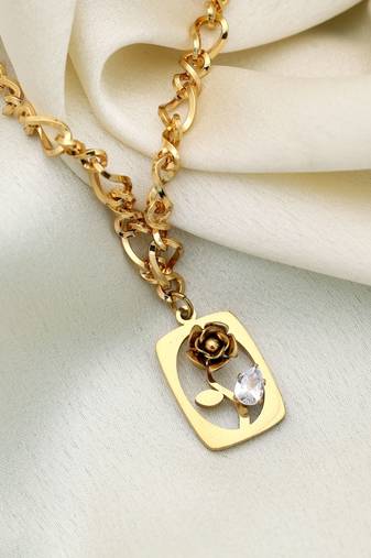 Gold color stainless steel anti tarnish necklace