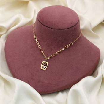 Gold color stainless steel anti tarnish necklace 2