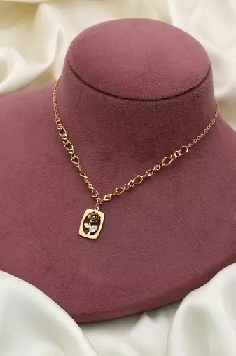 Gold color stainless steel anti tarnish necklace