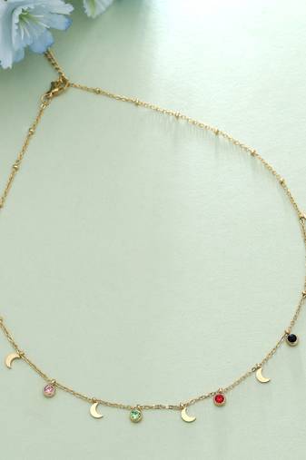 Multi color stainless steel anti tarnish necklace