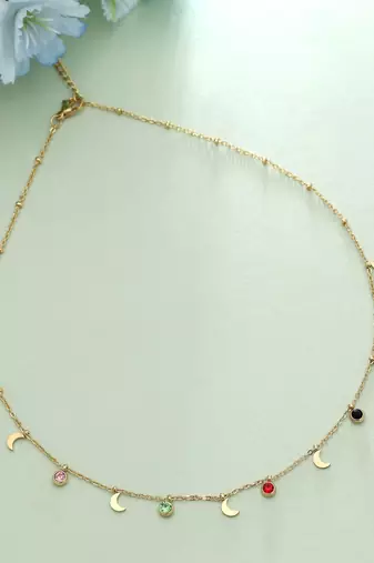 Multi color stainless steel anti tarnish necklace