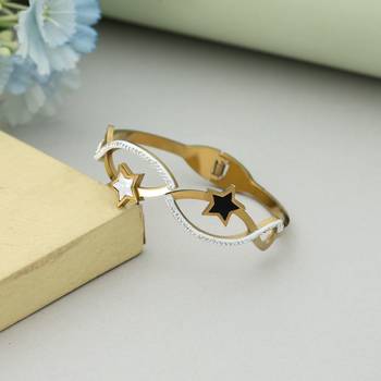 White & black color openable anti tarnish bracelet 1