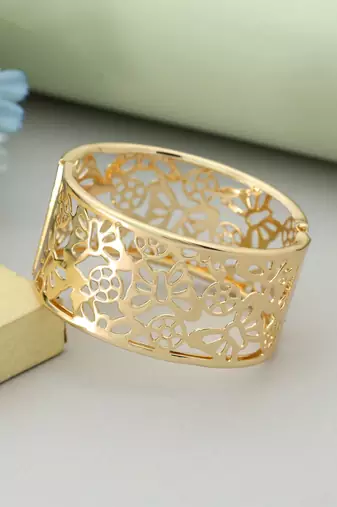 Gold color openable anti tarnish bracelet