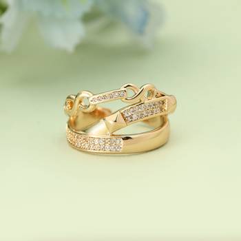 Gold color fashion rings 2