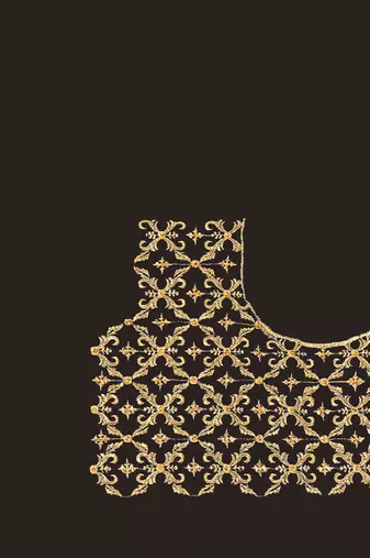 black sequin embroidered work vichitra silk blend saree for women