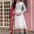 WHITE COLOUR FAUX GEORGETTE EMBROIDERY WORK FULLY ANARKALI SUIT STITCHED