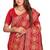 red sequin embroidered work vichitra silk blend saree for women