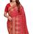 red sequin embroidered work vichitra silk blend saree for women