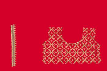 red sequin embroidered work vichitra silk blend saree for women 5