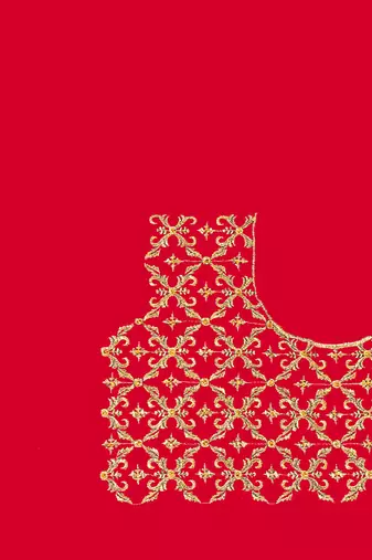 red sequin embroidered work vichitra silk blend saree for women
