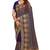 navy blue sequin embroidered work vichitra silk blend saree for women