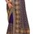 navy blue sequin embroidered work vichitra silk blend saree for women
