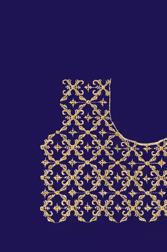 navy blue sequin embroidered work vichitra silk blend saree for women