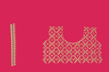 magenta sequin embroidered work vichitra silk blend saree for women 5