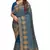 teal blue sequin embroidered work vichitra silk blend saree for women