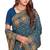 teal blue sequin embroidered work vichitra silk blend saree for women