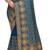 teal blue sequin embroidered work vichitra silk blend saree for women