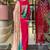 Floral embroidered u neck chinon kurta trosuer and dupatta set