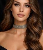 Vintage silver choker necklace||boho ethnic tribal collar