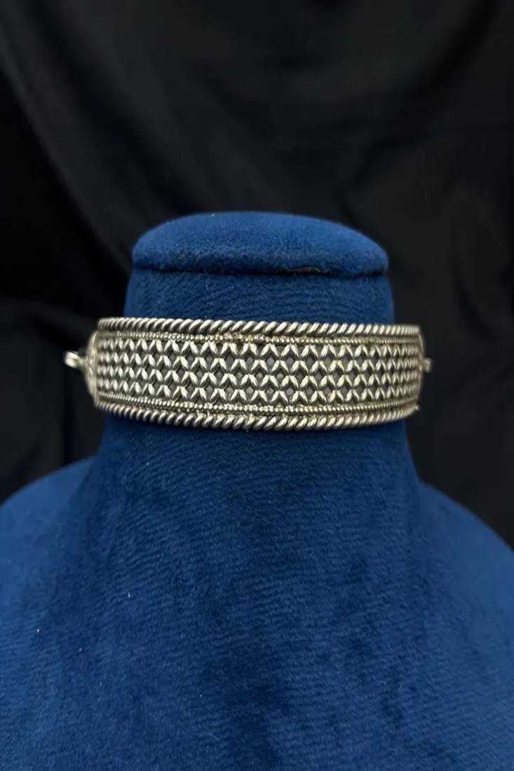 Vintage silver choker necklace||boho ethnic tribal collar