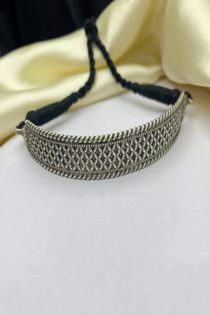 Vintage silver choker necklace||boho ethnic tribal collar