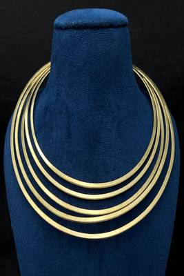 Gold multi strand choker necklace for women||minimalist open neck wire jewelry 2