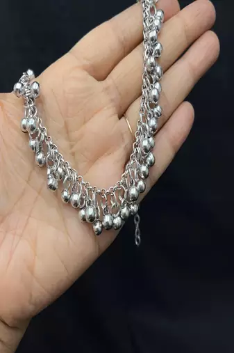 Silver payal anklet for women||traditional indian anklet with ghungroo, ethnic bridal payal, boho foot jewelry