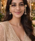 Gold butterfly facelet jewelry||bridal face chain glasses