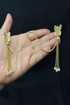 Gold butterfly facelet jewelry||bridal face chain glasses 2