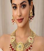 Indian kundan jadau bridal necklace set|| rajwadi jalebi gold statement choker