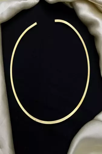 Minimalist gold hasli necklace||gold plated collar choker for women