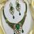 Victorian emerald green hasli necklace set | polki kundan bridal choker