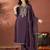 Dark-wine embroidered vichitra silk zari work ethnic-kurtis